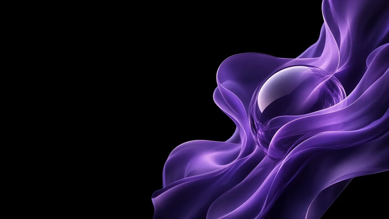 Abstract purple sculptural ribbon