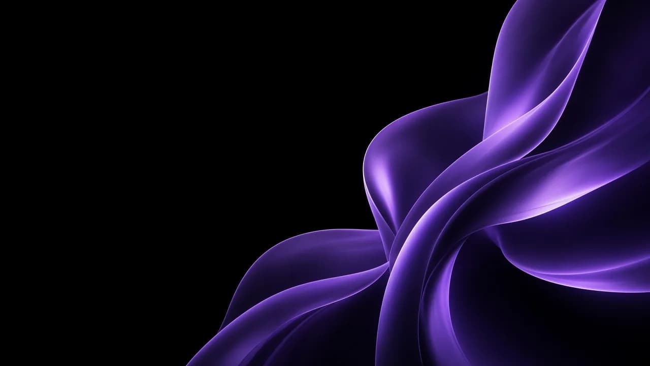 Abstract purple sculptural ribbon